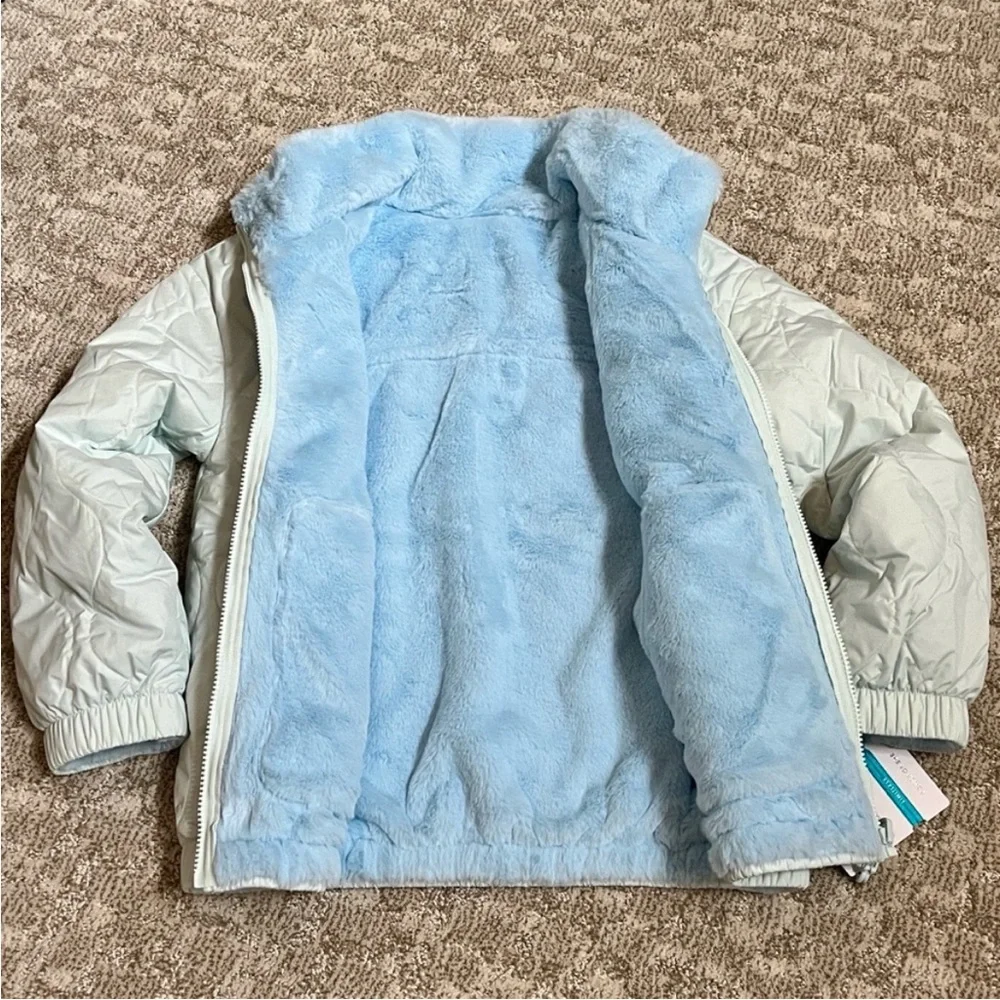 Athleta Girl Reversible Halycon Blue Warm + Fuzzy Jacket—6